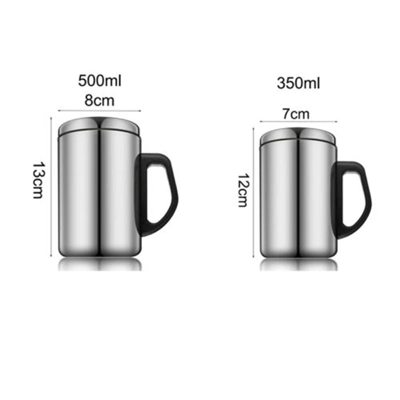 Caneca aço inoxidável 350/500ml alça em material plástico