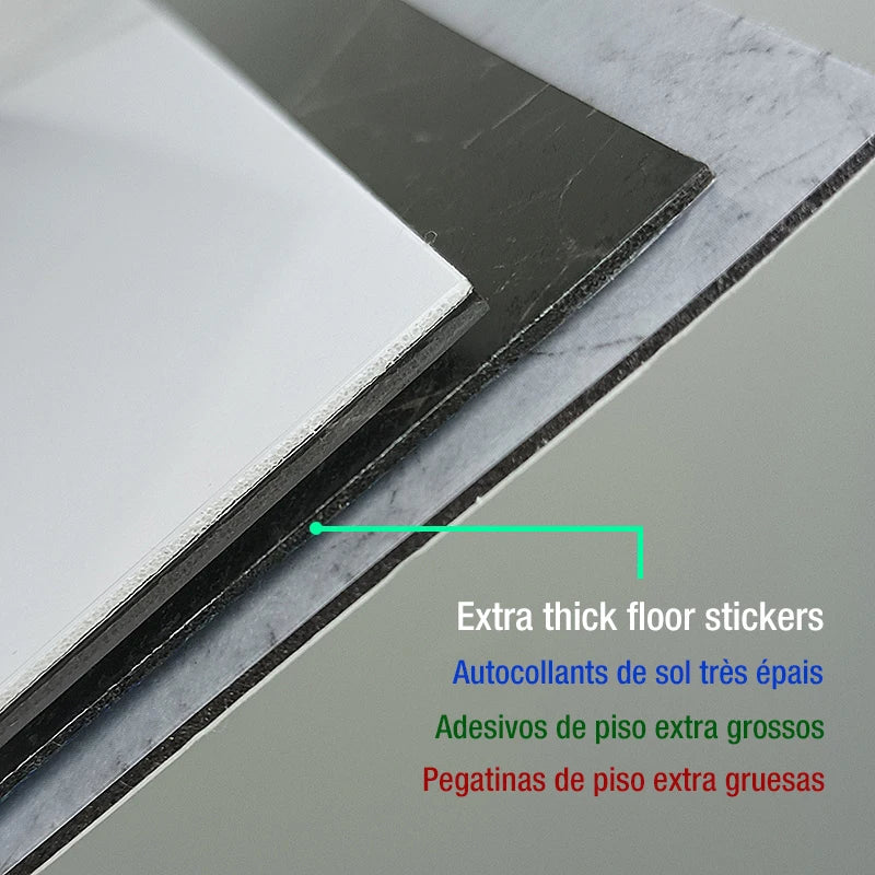 Adesivo de piso autoadesivo impermeável em PVC - Estilos diversos