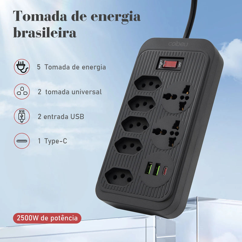 Extensão tomada mista  100-220V 10A